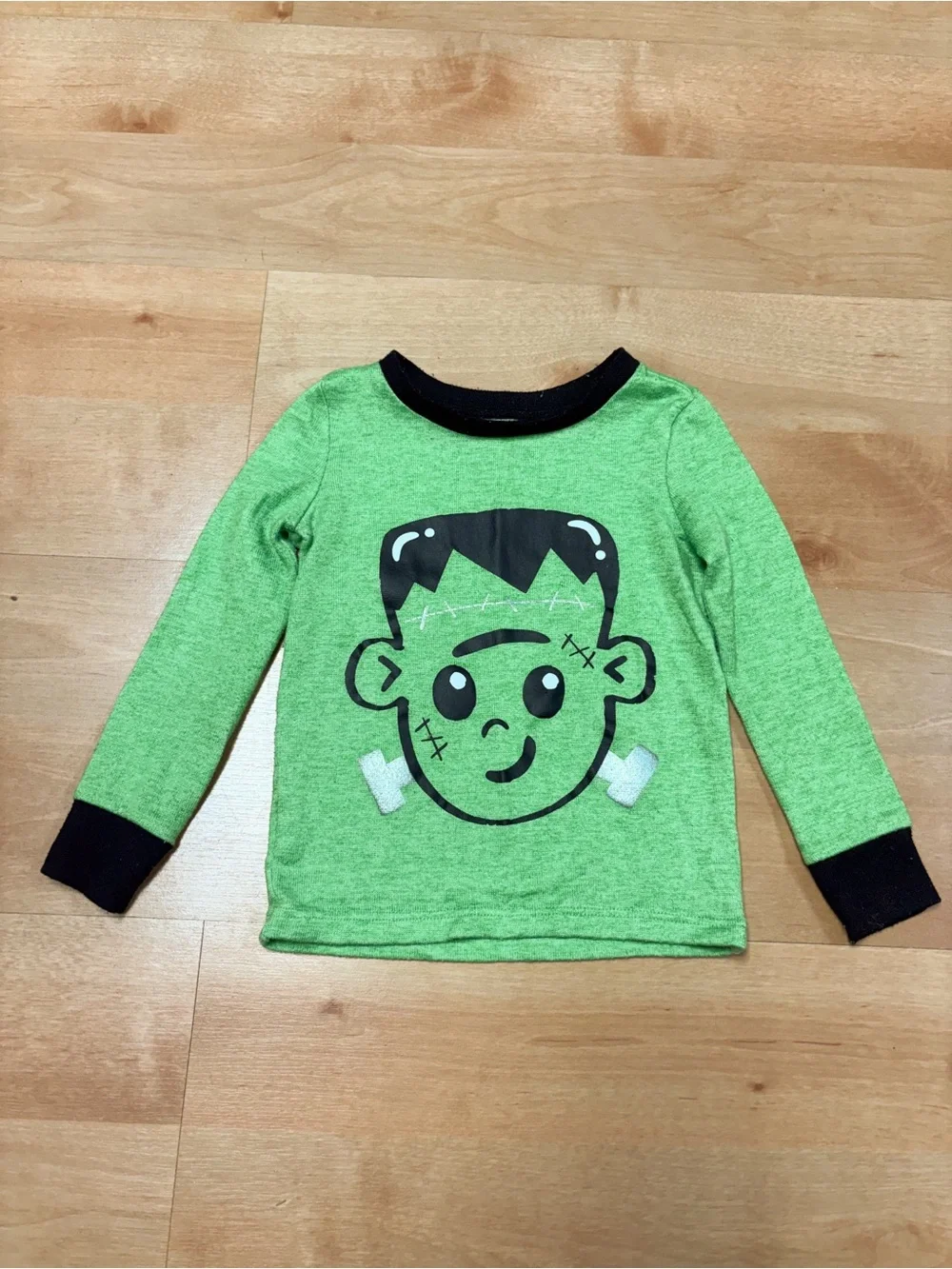 Trick or Treat Sleep Green 2pc Frankenstein Halloween Long Sleeve PJs Set 3T